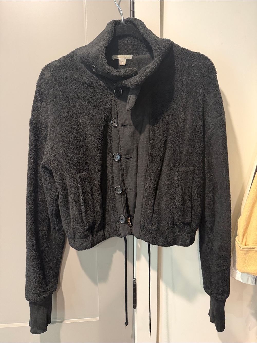 James Perse Womens Plush Button-Up Jacket